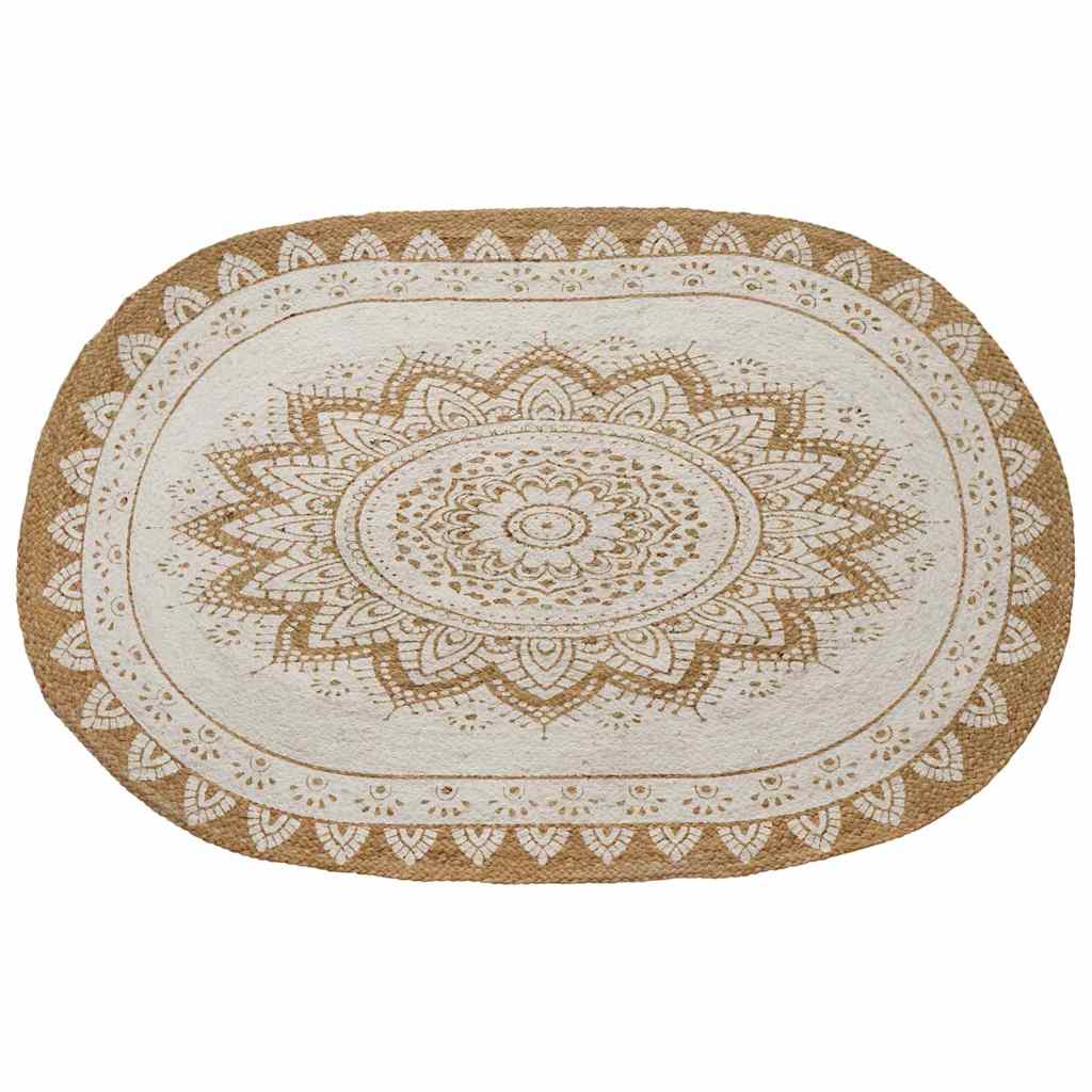 Tappeto in Juta Floreale Naturale 100 x 152 cm Juta