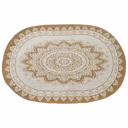Tappeto in Juta Floreale Naturale 100 x 152 cm Juta