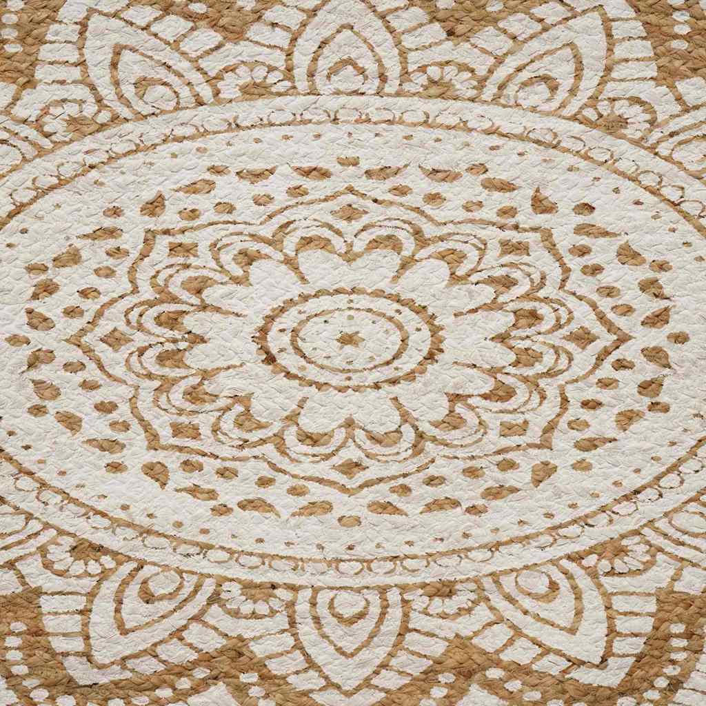 Tappeto in Juta Floreale Naturale 122 x 183 cm Juta