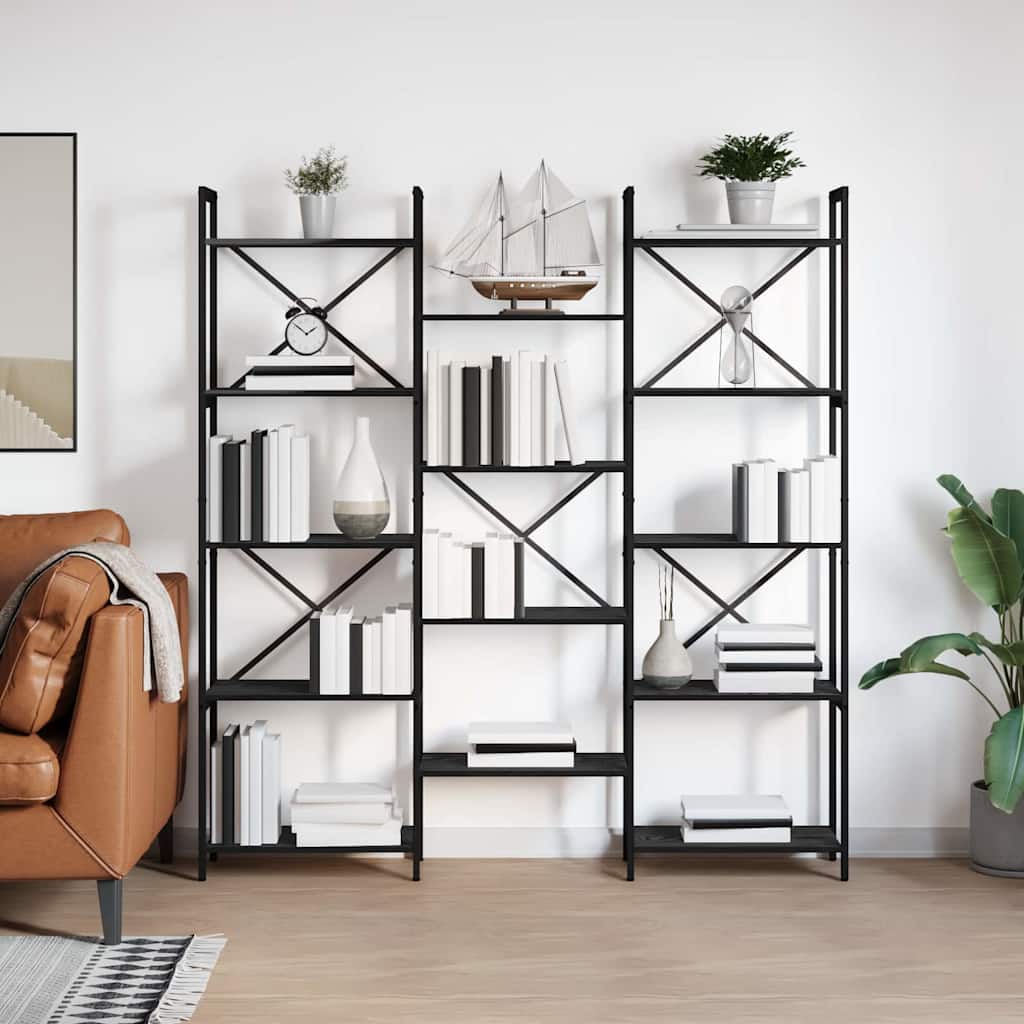 Libreria Rovere Nero 156 x 25 x 167 cm Legno multistrato