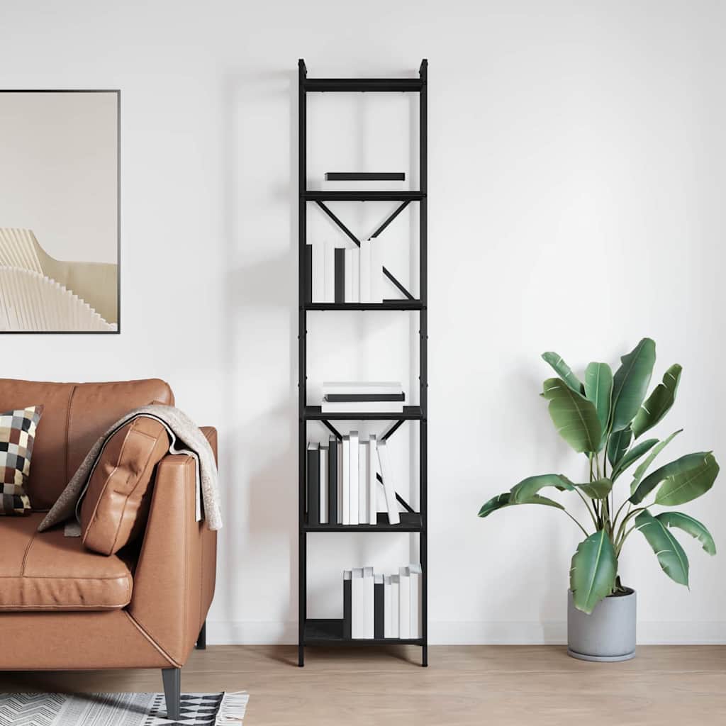 Libreria Rovere Nero 40 x 30 x 189,5 cm Legno multistrato