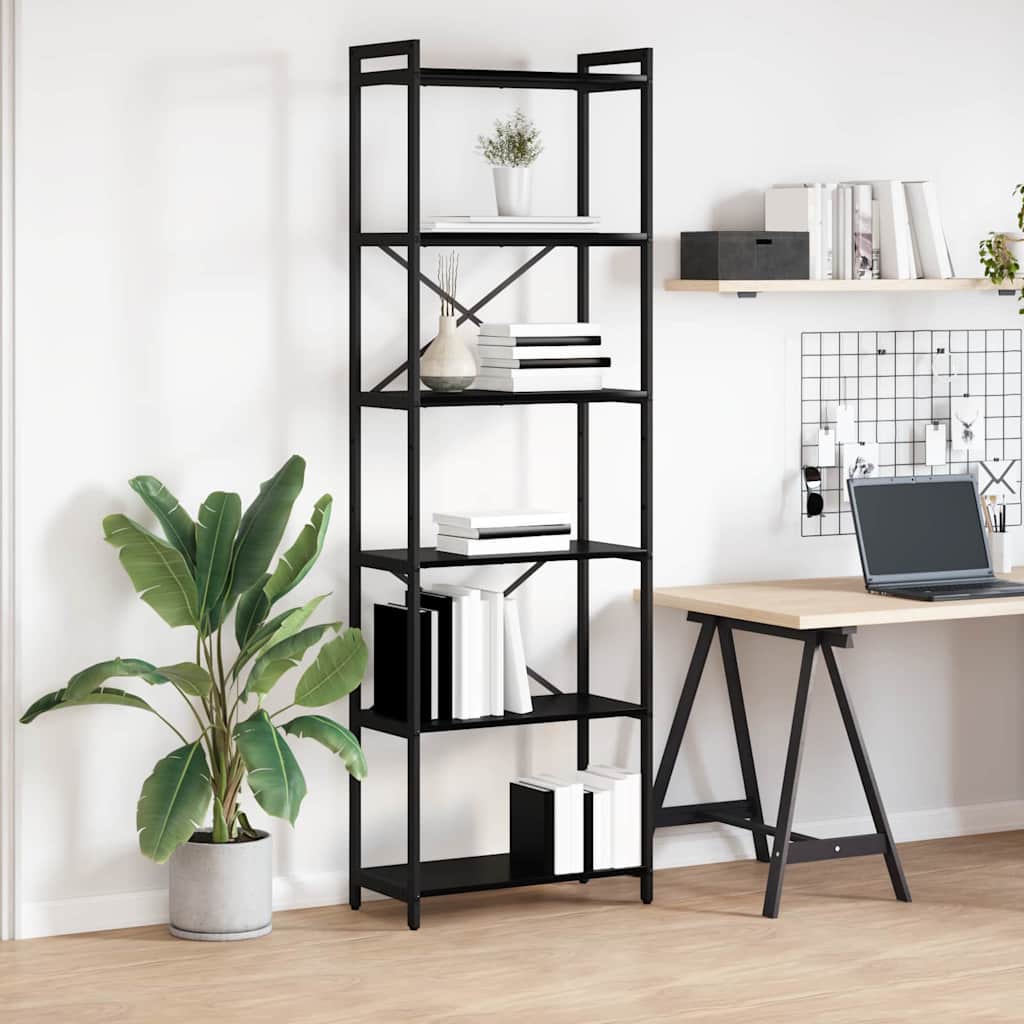 Libreria Rovere Nero 60 x 30 x 189,5 cm Legno multistrato