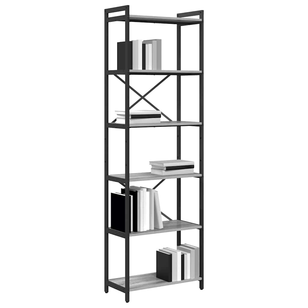 Libreria Grigio sonoma 60 x 30 x 189,5 cm Legno multistrato
