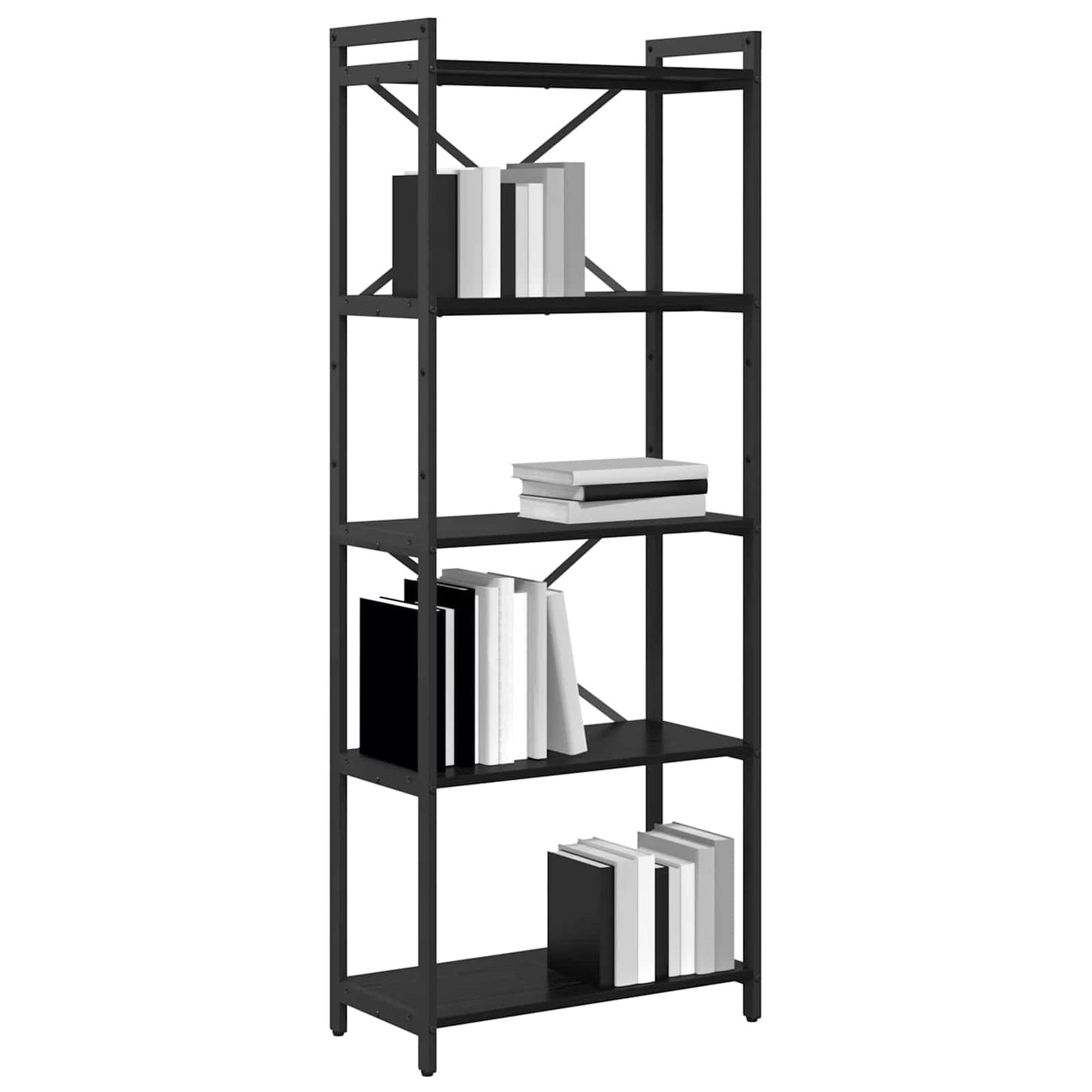 Libreria Rovere Nero 60 x 30 x 155 cm Legno multistrato