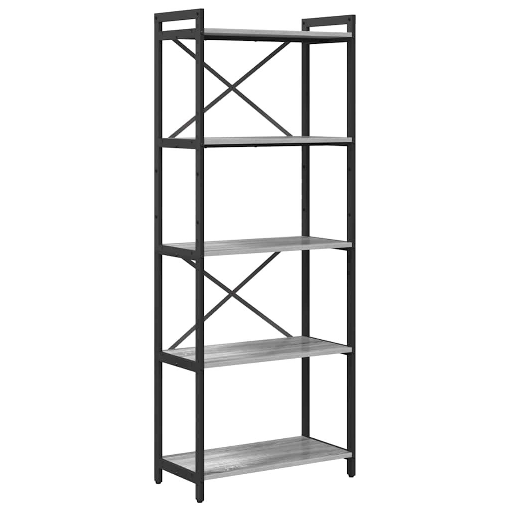 Libreria Grigio sonoma 60 x 30 x 155 cm Legno multistrato