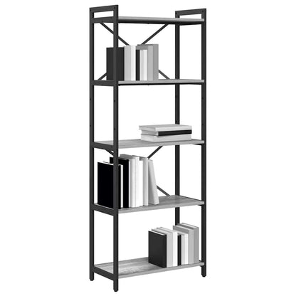 Libreria Grigio sonoma 60 x 30 x 155 cm Legno multistrato