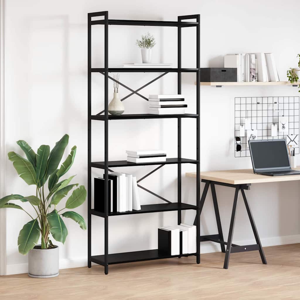 Libreria Rovere Nero 80 x 30 x 189,5 cm Legno multistrato