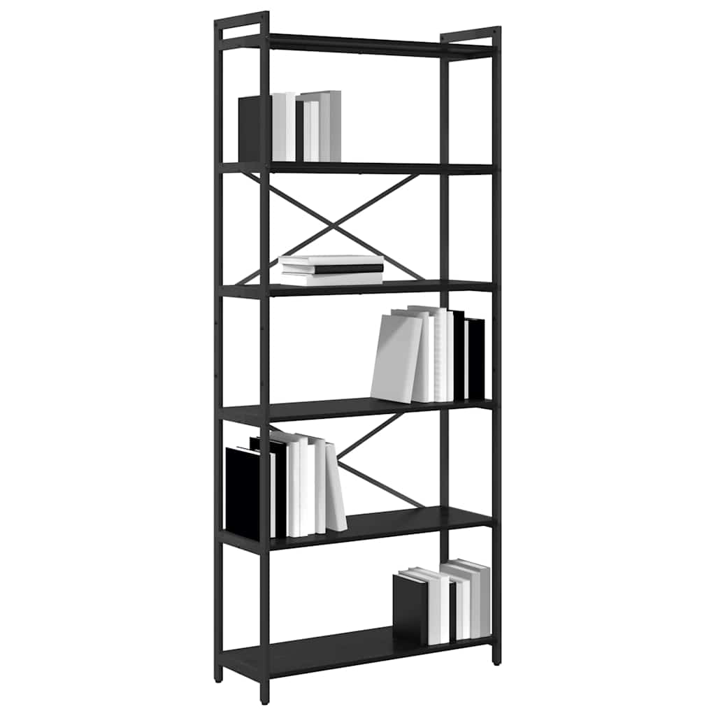 Libreria Rovere Nero 80 x 30 x 189,5 cm Legno multistrato