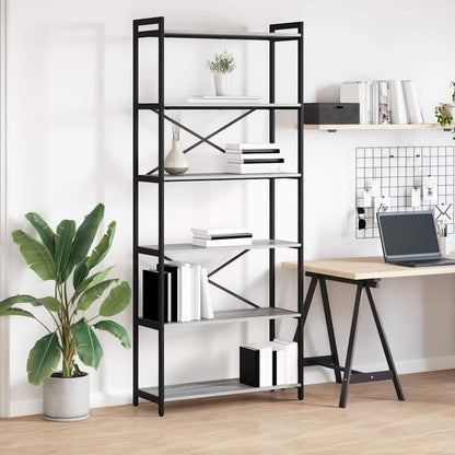 Libreria Grigio sonoma 80 x 30 x 189,5 cm Legno multistrato