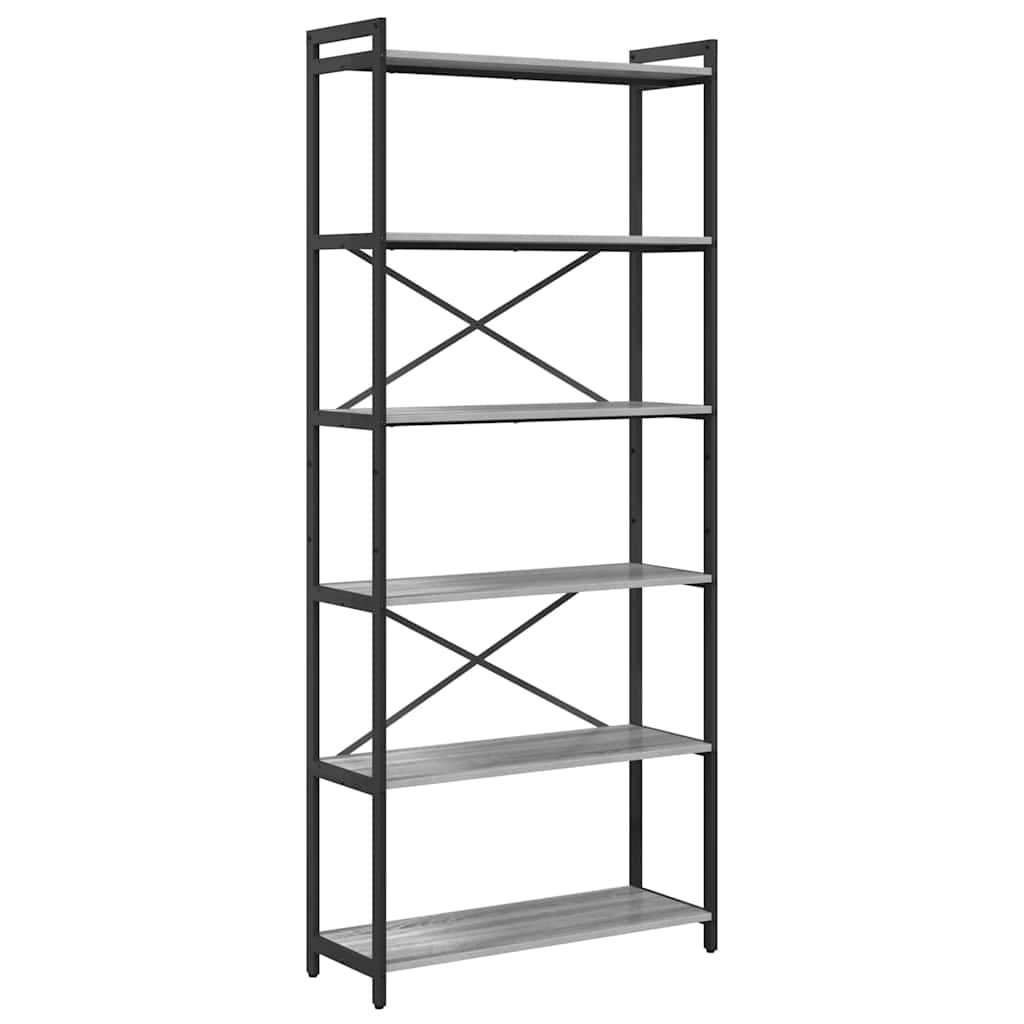 Libreria Grigio sonoma 80 x 30 x 189,5 cm Legno multistrato