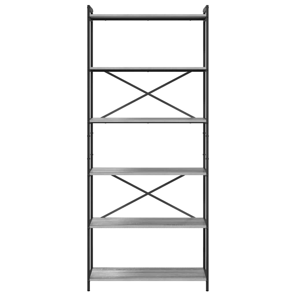 Libreria Grigio sonoma 80 x 30 x 189,5 cm Legno multistrato