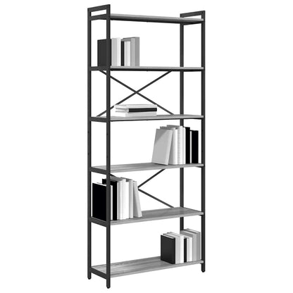 Libreria Grigio sonoma 80 x 30 x 189,5 cm Legno multistrato