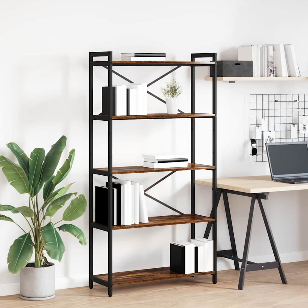 Libreria Rovere fumÃ© 80 x 30 x 155 cm Legno multistrato