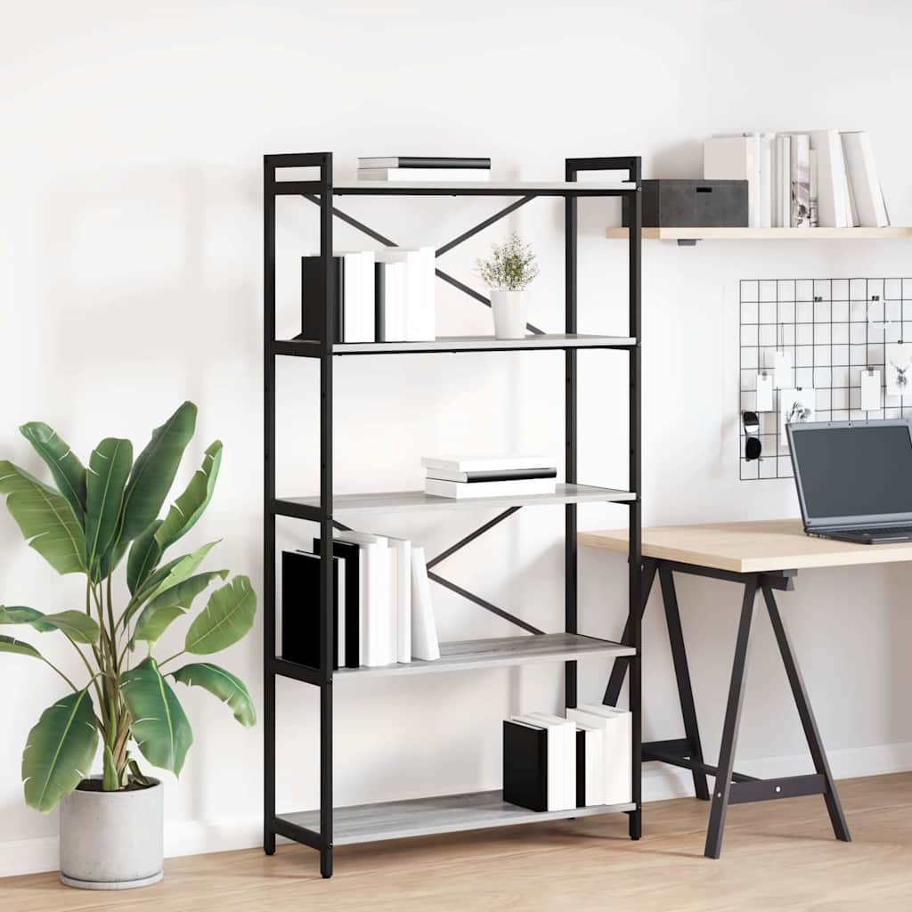 Libreria Grigio sonoma 80 x 30 x 155 cm Legno multistrato