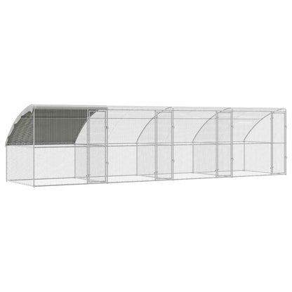 Gabbia per polli 4 pcs Argento 800 x 200 x 200 cm Acciaio e PE