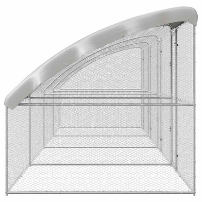 Gabbia per polli 4 pcs Argento 800 x 200 x 200 cm Acciaio e PE