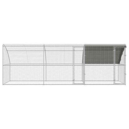 Gabbia per polli 3 pcs Argento 600 x 200 x 200 cm Acciaio e PE
