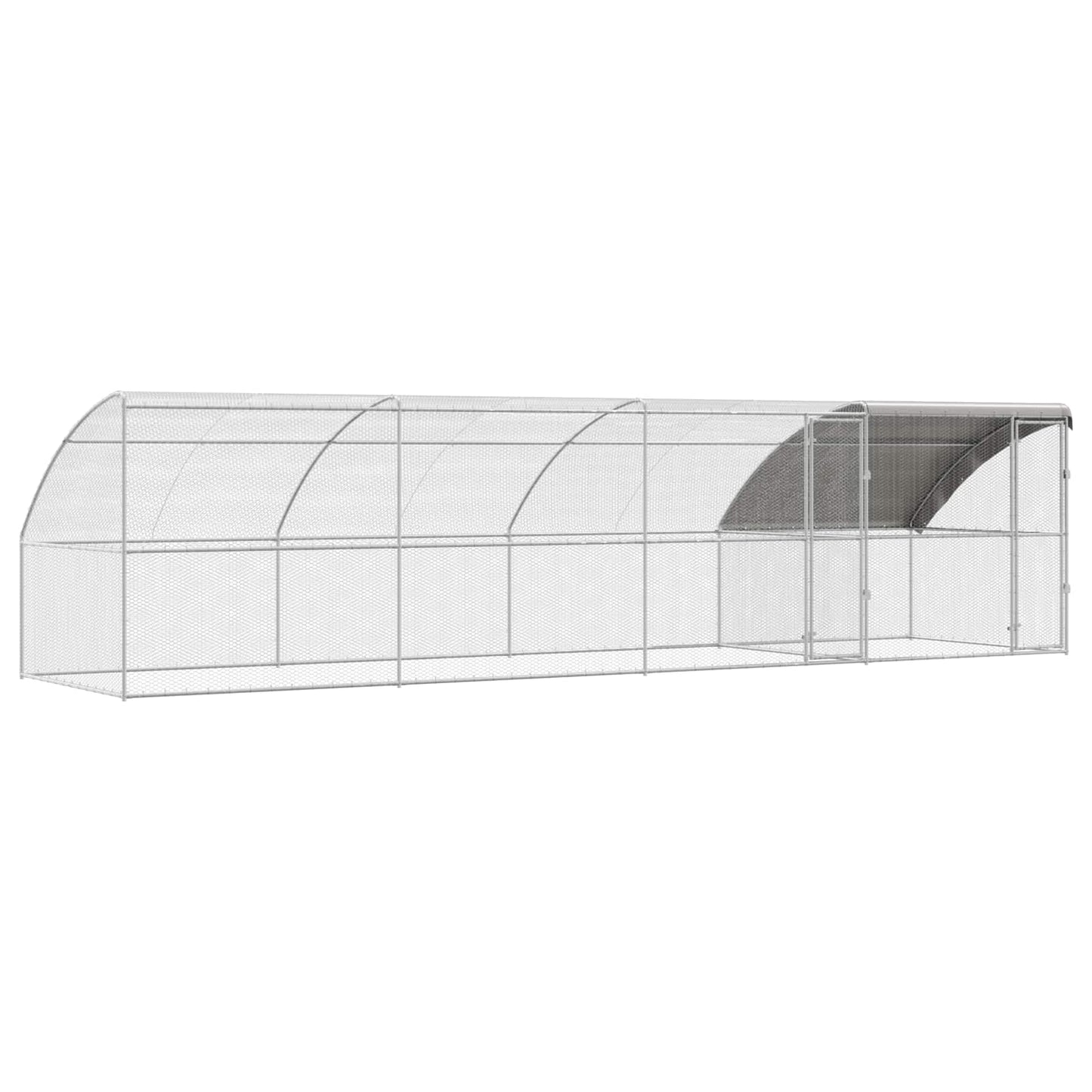 Gabbia per polli 4 pcs Argento 800 x 200 x 200 cm Acciaio e PE