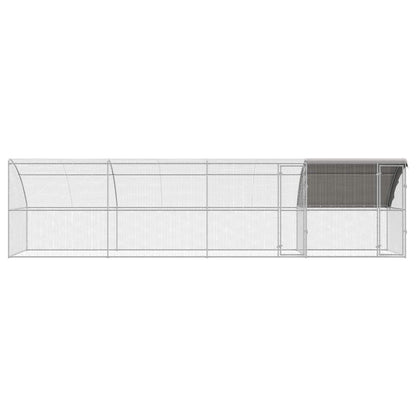 Gabbia per polli 4 pcs Argento 800 x 200 x 200 cm Acciaio e PE