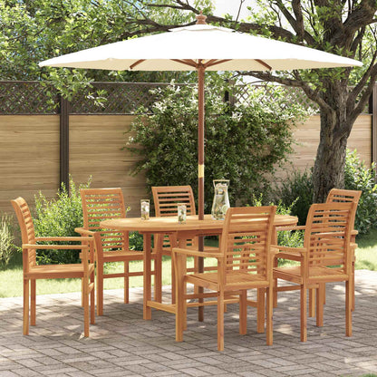 Set da Pranzo per Giardino 7 pcs Marrone Legno di teak solido