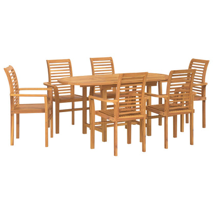 Set da Pranzo per Giardino 7 pcs Marrone Legno di teak solido