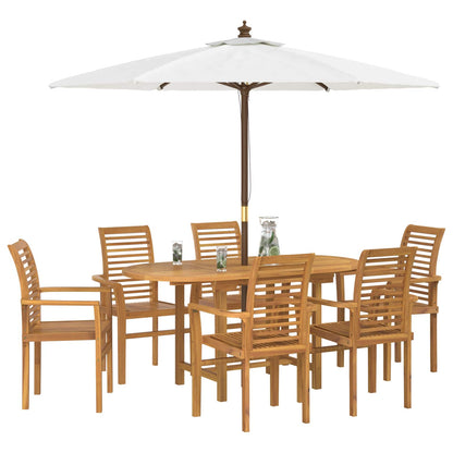 Set da Pranzo per Giardino 7 pcs Marrone Legno di teak solido