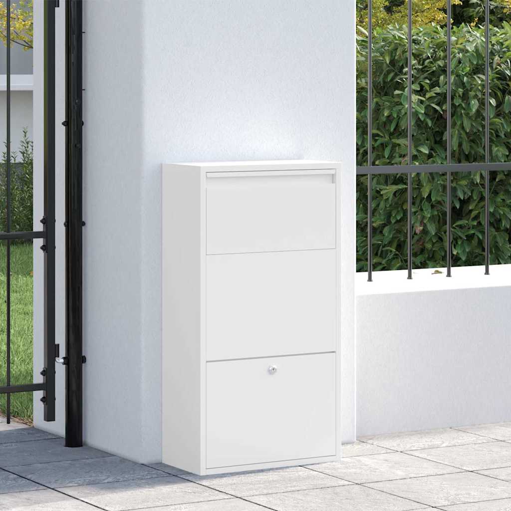 Cassetta per pacchi con porta Bianco 44 x 22 x 82 cm Acciaio