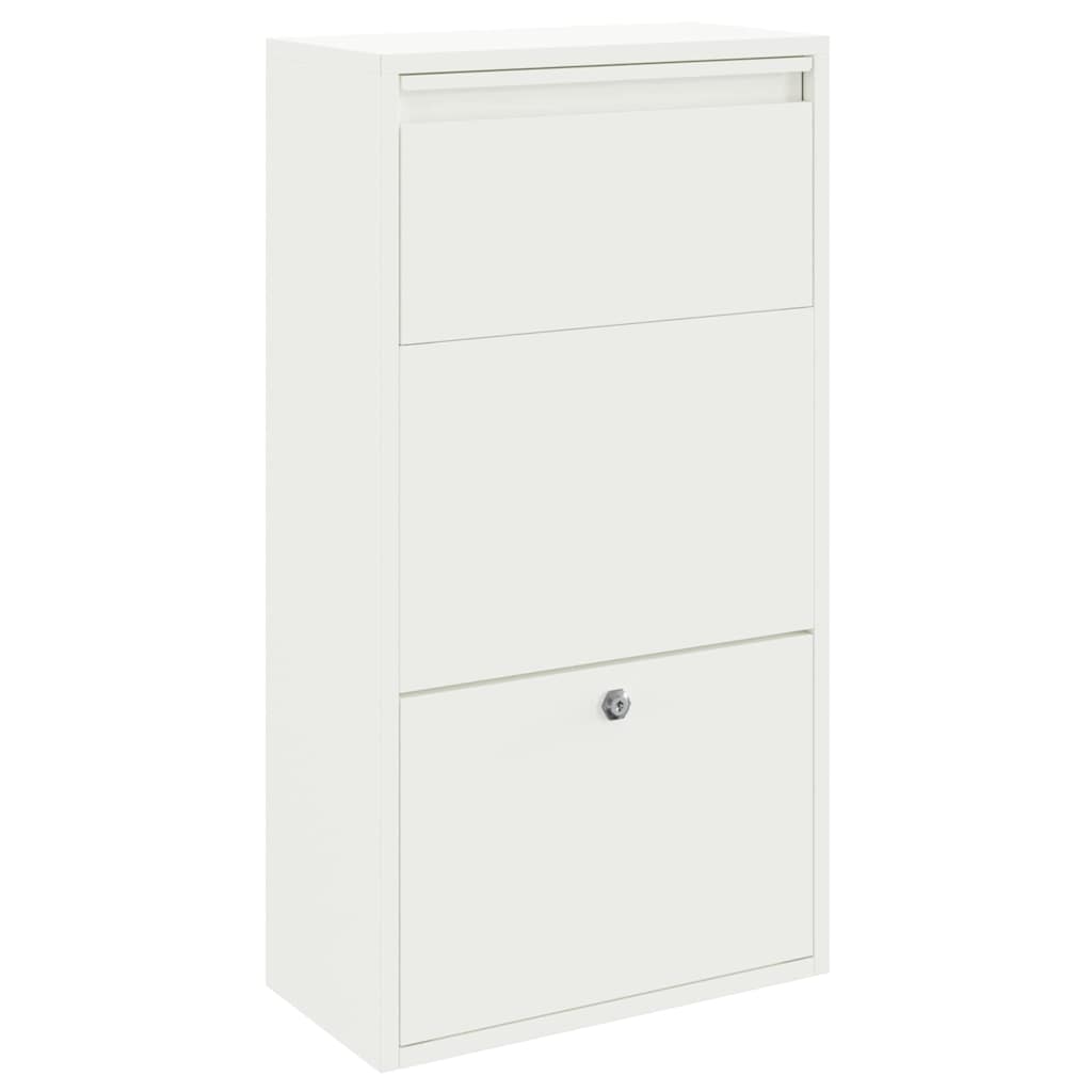 Cassetta per pacchi con porta Bianco 44 x 22 x 82 cm Acciaio