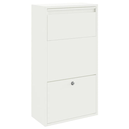 Cassetta per pacchi con porta Bianco 44 x 22 x 82 cm Acciaio
