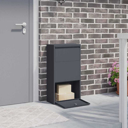 Cassetta per pacchi con porta Antracite 44 x 22 x 82 cm Acciaio