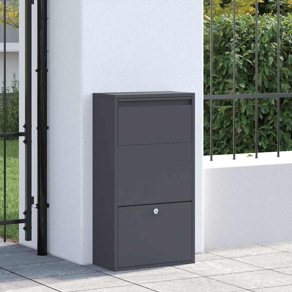 Cassetta per pacchi con porta Antracite 44 x 22 x 82 cm Acciaio