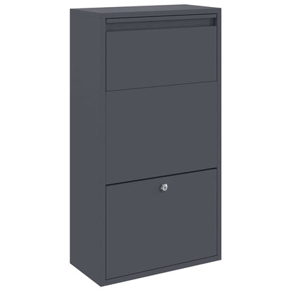 Cassetta per pacchi con porta Antracite 44 x 22 x 82 cm Acciaio