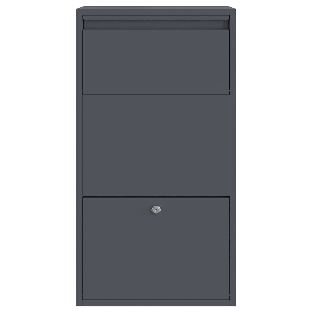 Cassetta per pacchi con porta Antracite 44 x 22 x 82 cm Acciaio
