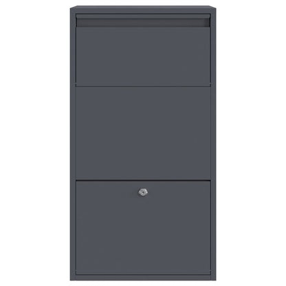 Cassetta per pacchi con porta Antracite 44 x 22 x 82 cm Acciaio