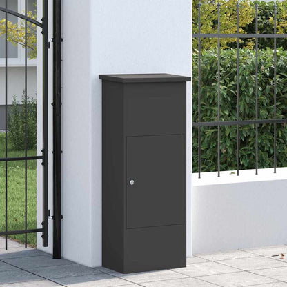 Cassetta per pacchi con porta Nero 44,5 x 29 x 110,5 cm Acciaio