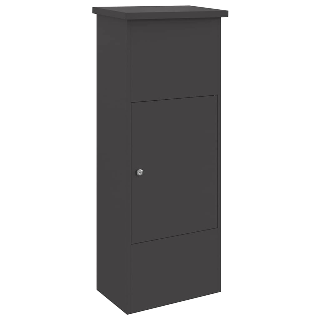 Cassetta per pacchi con porta Nero 44,5 x 29 x 110,5 cm Acciaio