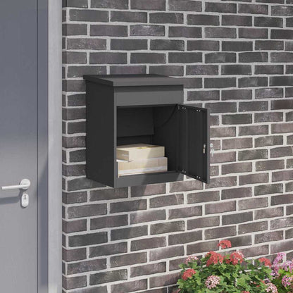 Cassetta per pacchi con porta Nero 47.5 x 38 x 59 cm Acciaio
