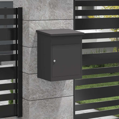 Cassetta per pacchi con porta Nero 47.5 x 38 x 59 cm Acciaio