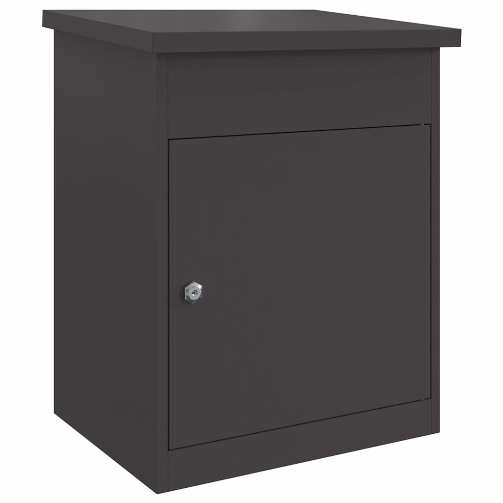 Cassetta per pacchi con porta Nero 47.5 x 38 x 59 cm Acciaio