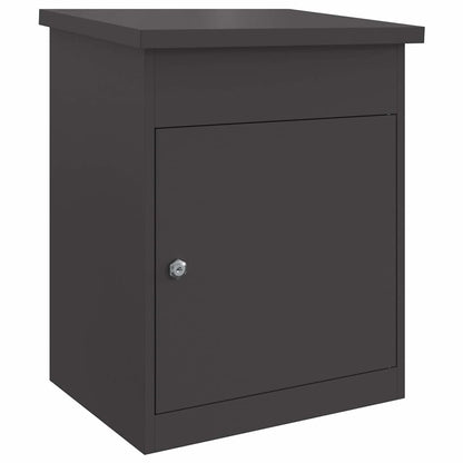 Cassetta per pacchi con porta Nero 47.5 x 38 x 59 cm Acciaio