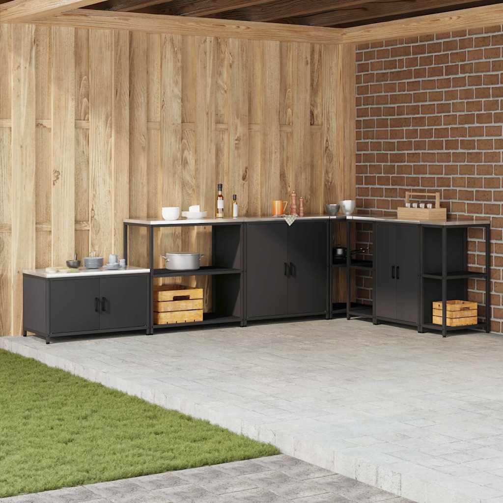 Stoccaggio in cucina Nero 60 x 50 x 92 cm Acciaio