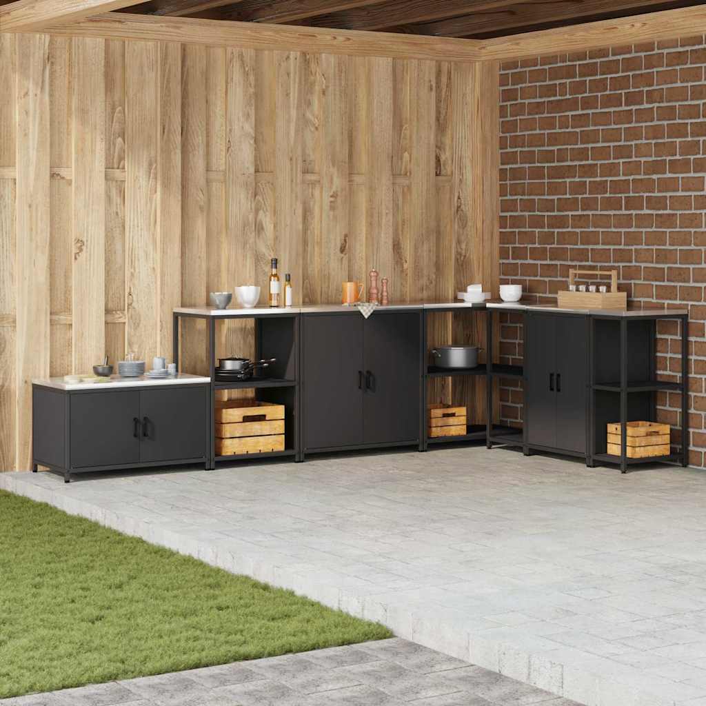Stoccaggio in cucina Nero 60 x 50 x 92 cm Acciaio