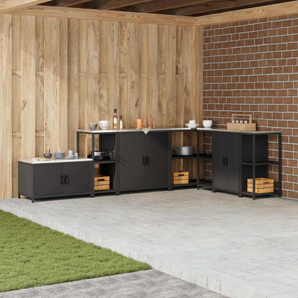 Stoccaggio in cucina Nero 60 x 50 x 92 cm Acciaio