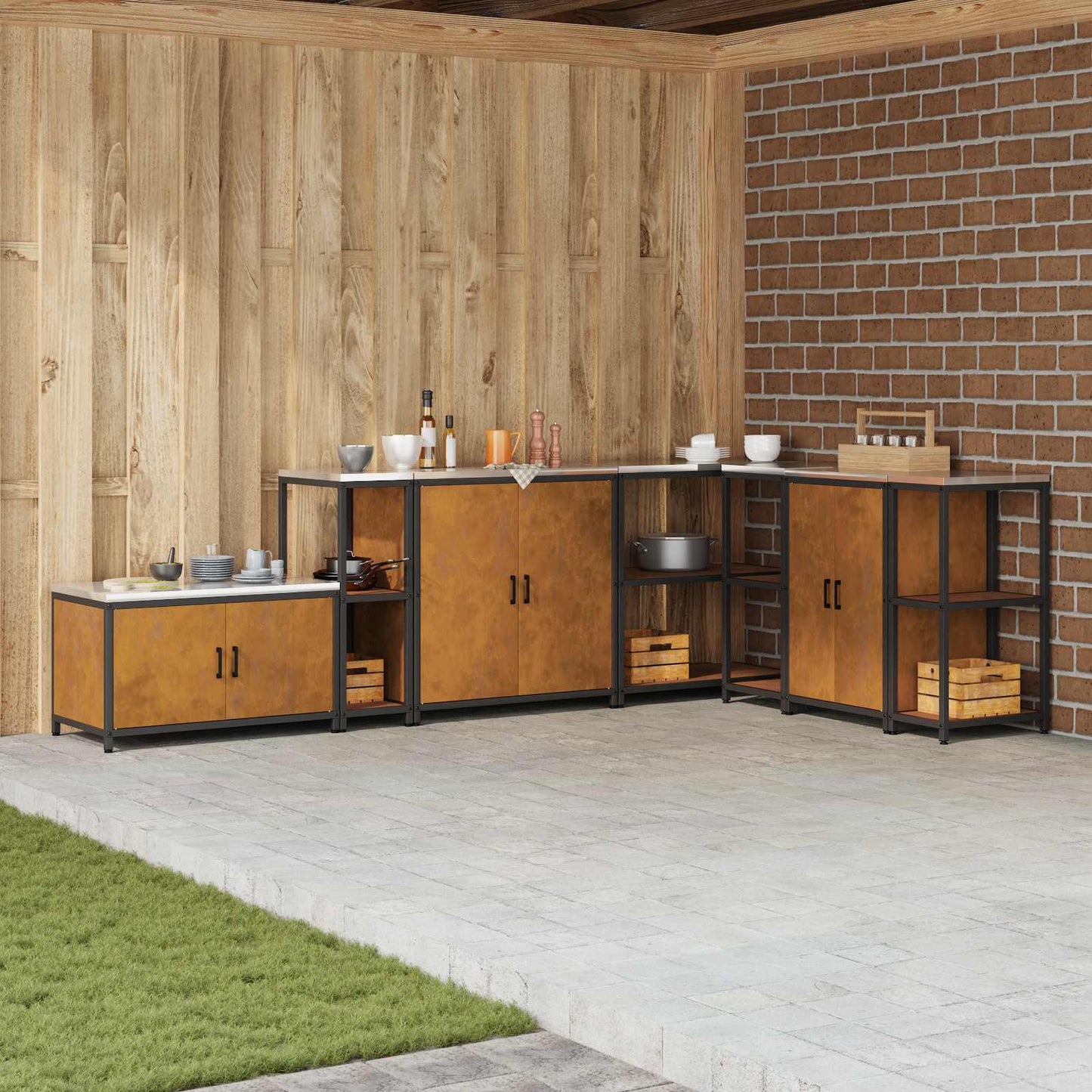 Stoccaggio in cucina Ruggine 60 x 50 x 92 cm Acciaio