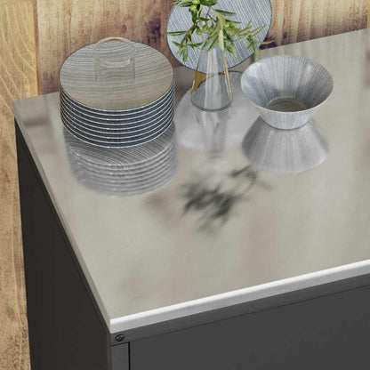 Stoccaggio in cucina con porta Nero 60 x 50 x 92 cm Acciaio