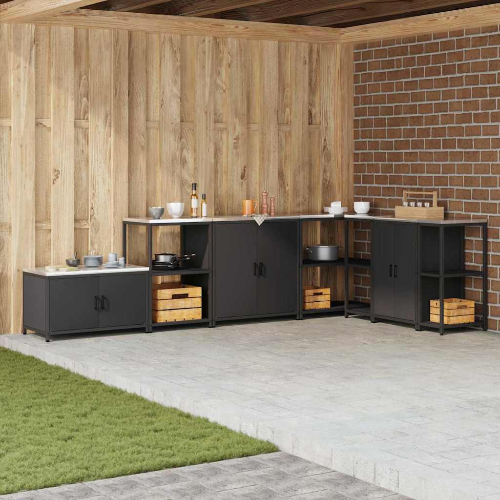 Stoccaggio in cucina con porta Nero 60 x 50 x 92 cm Acciaio