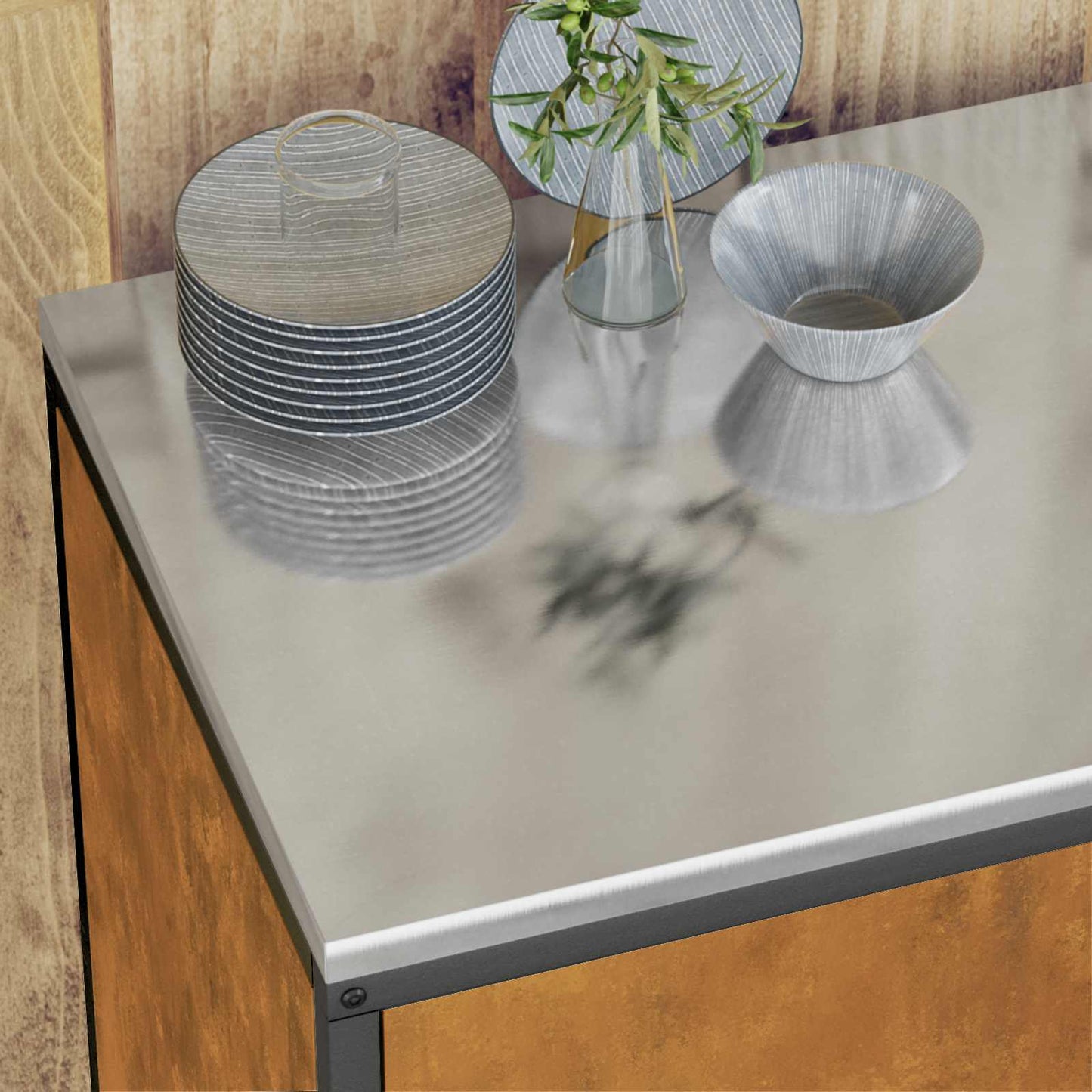 Stoccaggio in cucina con porta Ruggine 60 x 50 x 92 cm Acciaio