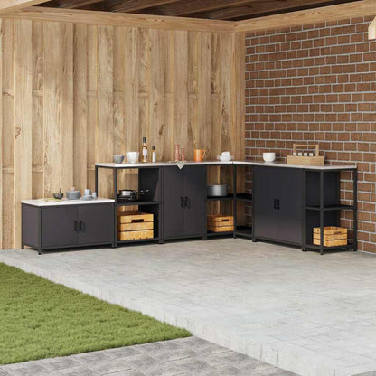 Stoccaggio in cucina con porta Nero 60 x 50 x 92 cm Acciaio
