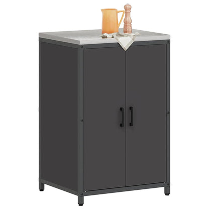 Stoccaggio in cucina con porta Nero 60 x 50 x 92 cm Acciaio