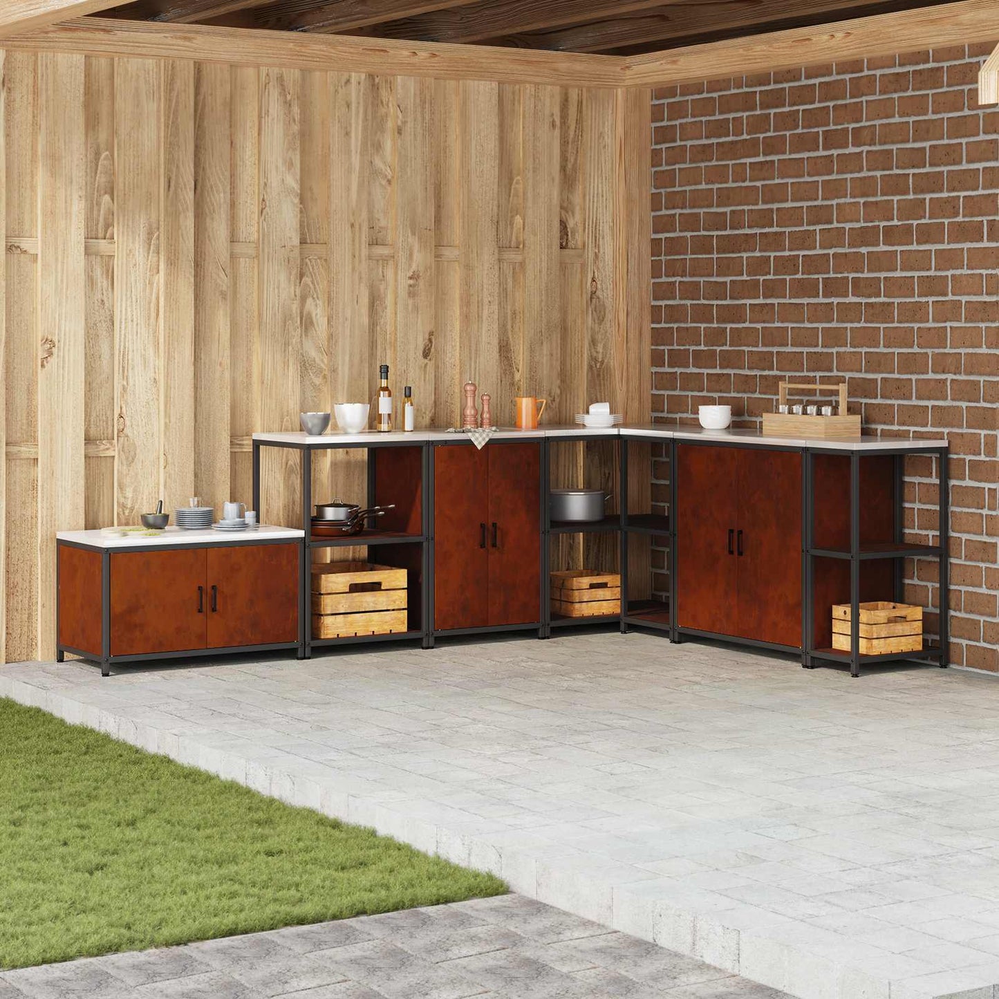 Stoccaggio in cucina con porta Ruggine 60 x 50 x 92 cm Acciaio